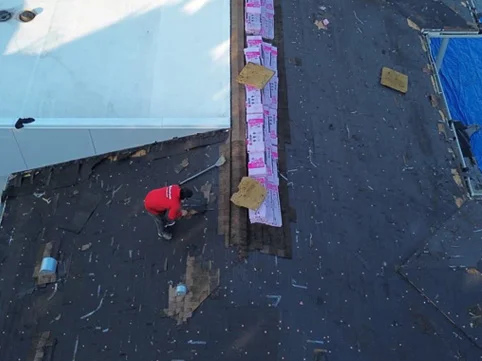 Mid-tear-off at a commercial medical-office project